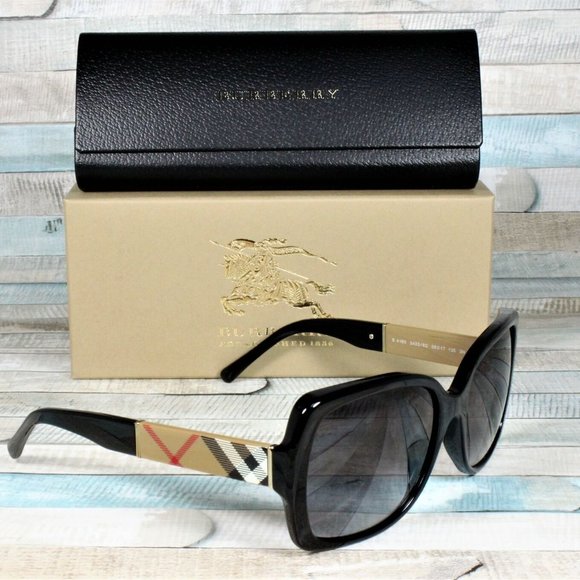 SALE! BURBERRY BLACK 58MM SUNGLASSES! NEW! - Picture 2 of 3